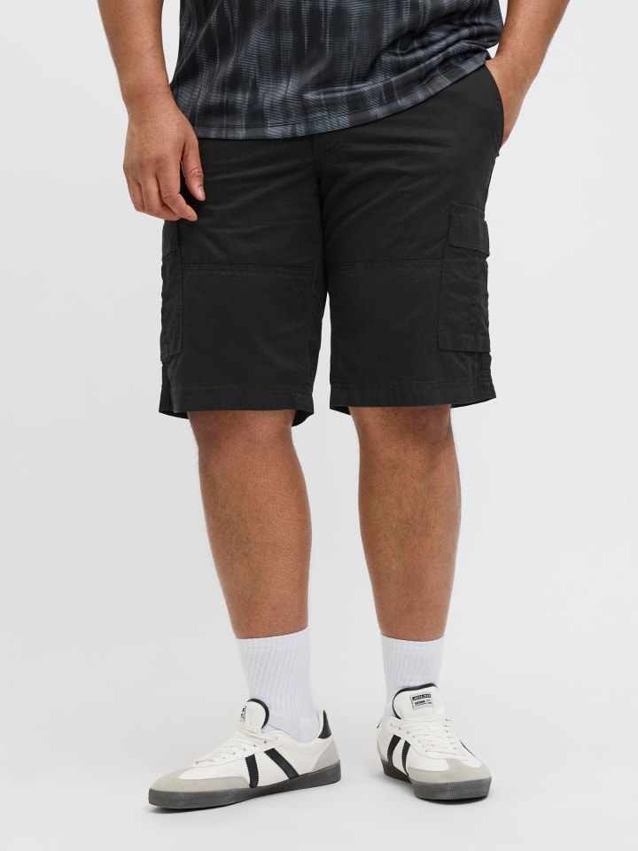 JACK & JONES PLUS Cargo Shorts in Black günstig kaufen