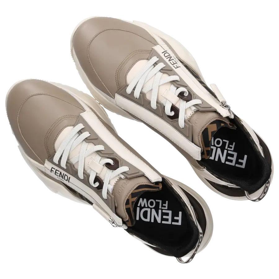 FENDI - Sneaker low FLOW Kalbsleder - beige