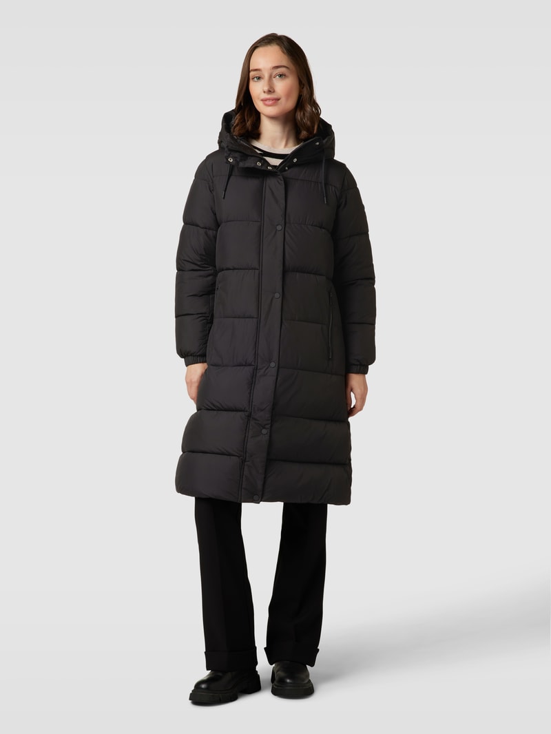 Steppjacke mit seitlichen Reißverschlusstaschen in schwarz