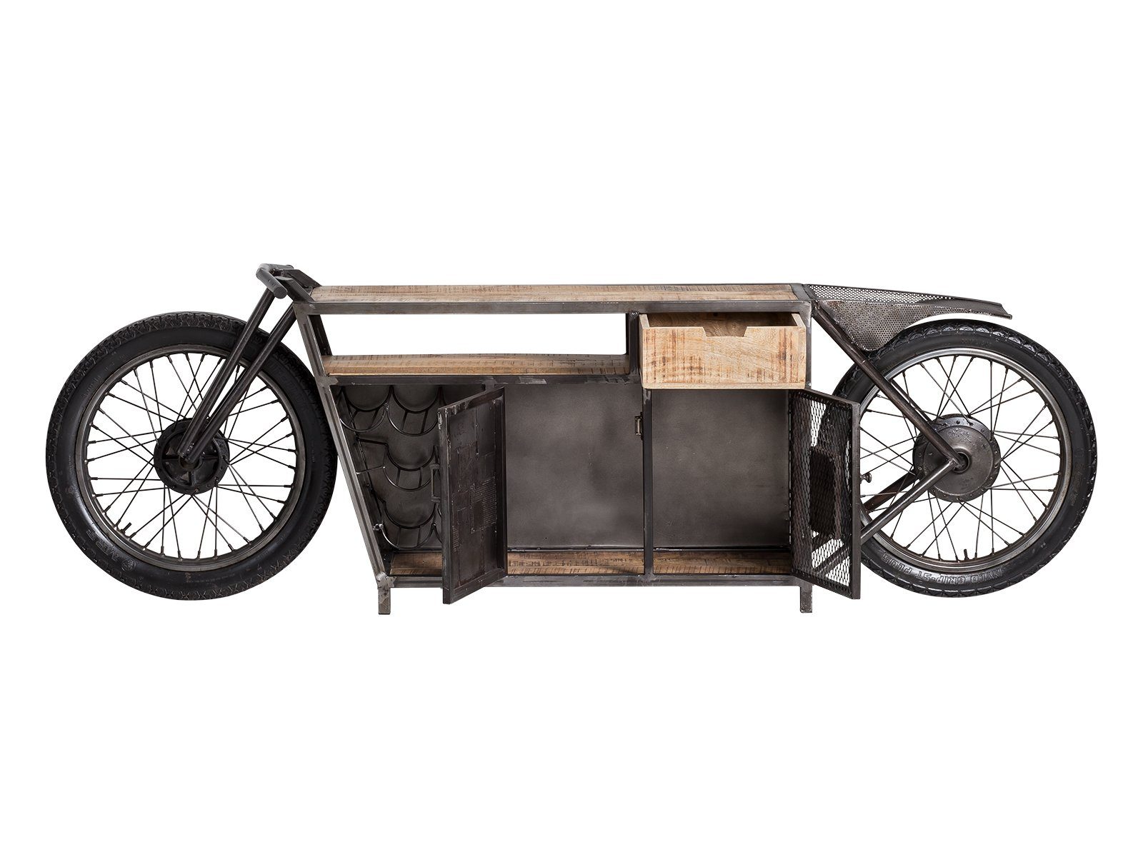 massivum Bartisch Motorrad Bike Harlow TV-Sideboard Konsole Hausbar TV-Bank
