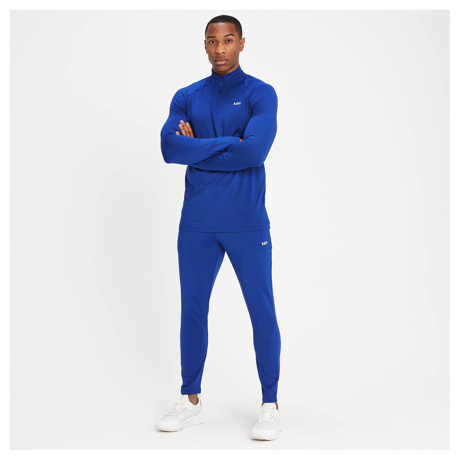 Haut d’entraînement à fermeture éclair ¼ MP pour hommes – Bleu cobalt