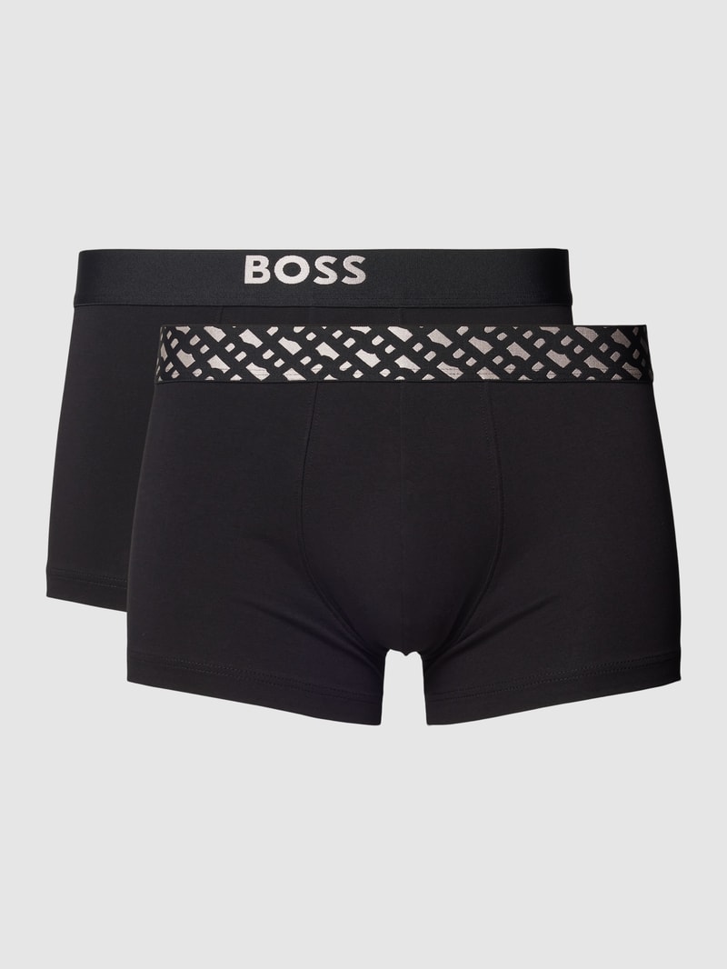 Trunks mit Label-Bund Modell 'Silver' im 2er-Pack in schwarz