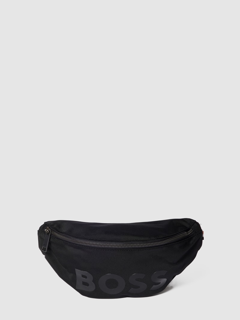 Bauchtasche mit Label-Print Modell 'Catch Bumbag' in schwarz