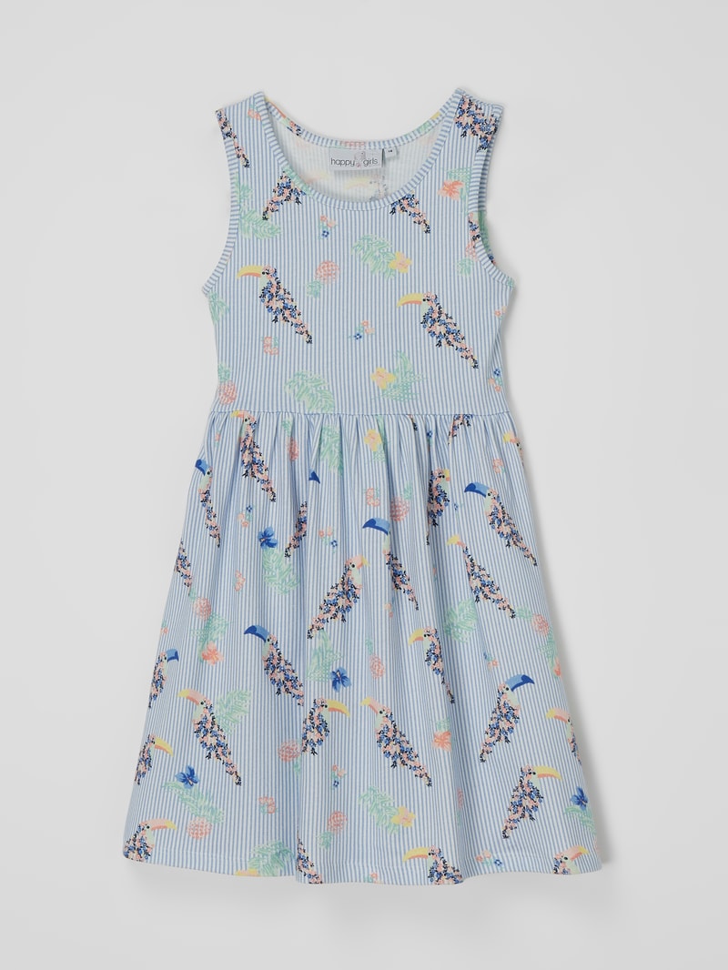 Kleid mit Streifenmuster in bleu