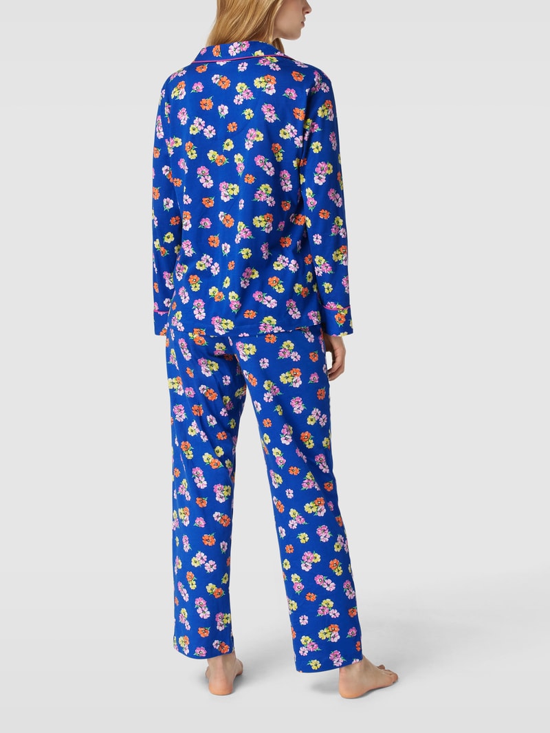 Pyjama mit Muster in marineblau