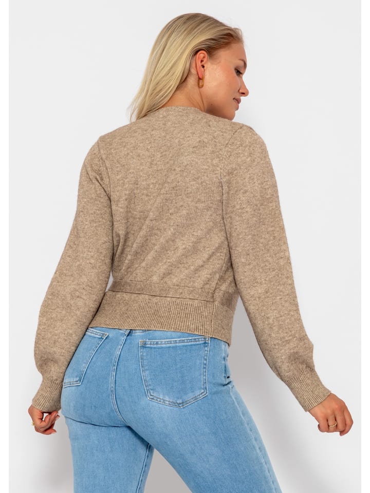 SASSYCLASSY Oversize Strick-Cardigan in Taupe günstig kaufen