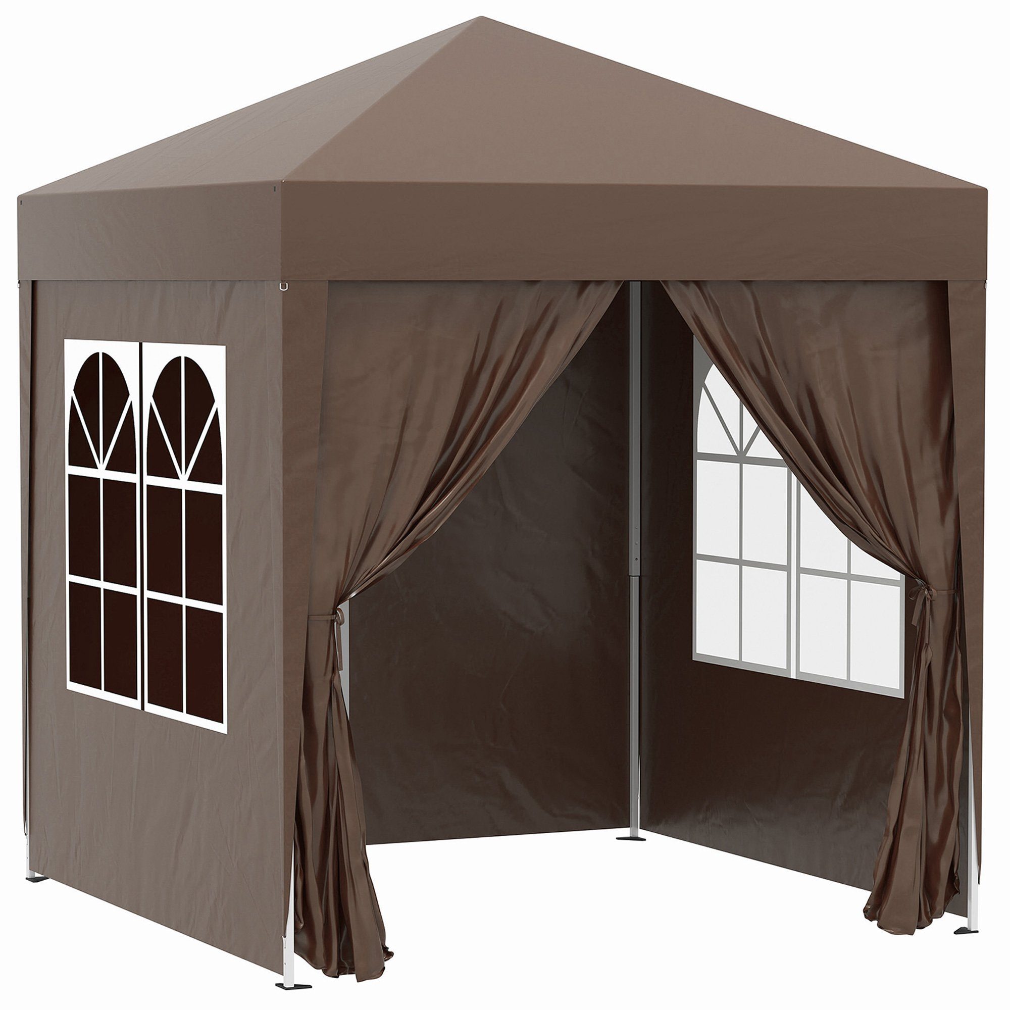 Outsunny Faltpavillon Faltpavillon mit 4 Seitenwänden, Gartenzelt mit Tragetasche, mit 4 Seitenteilen, (Set, Festzelt), BxT: 200x200 cm, Gartenzelt mit UV-Schutz