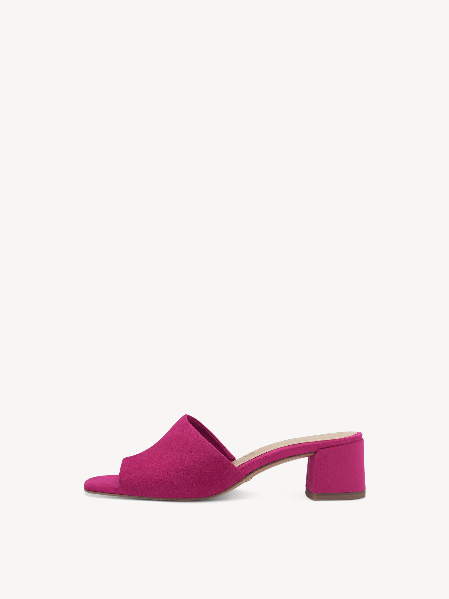 Mule en cuir - rose fuchsia