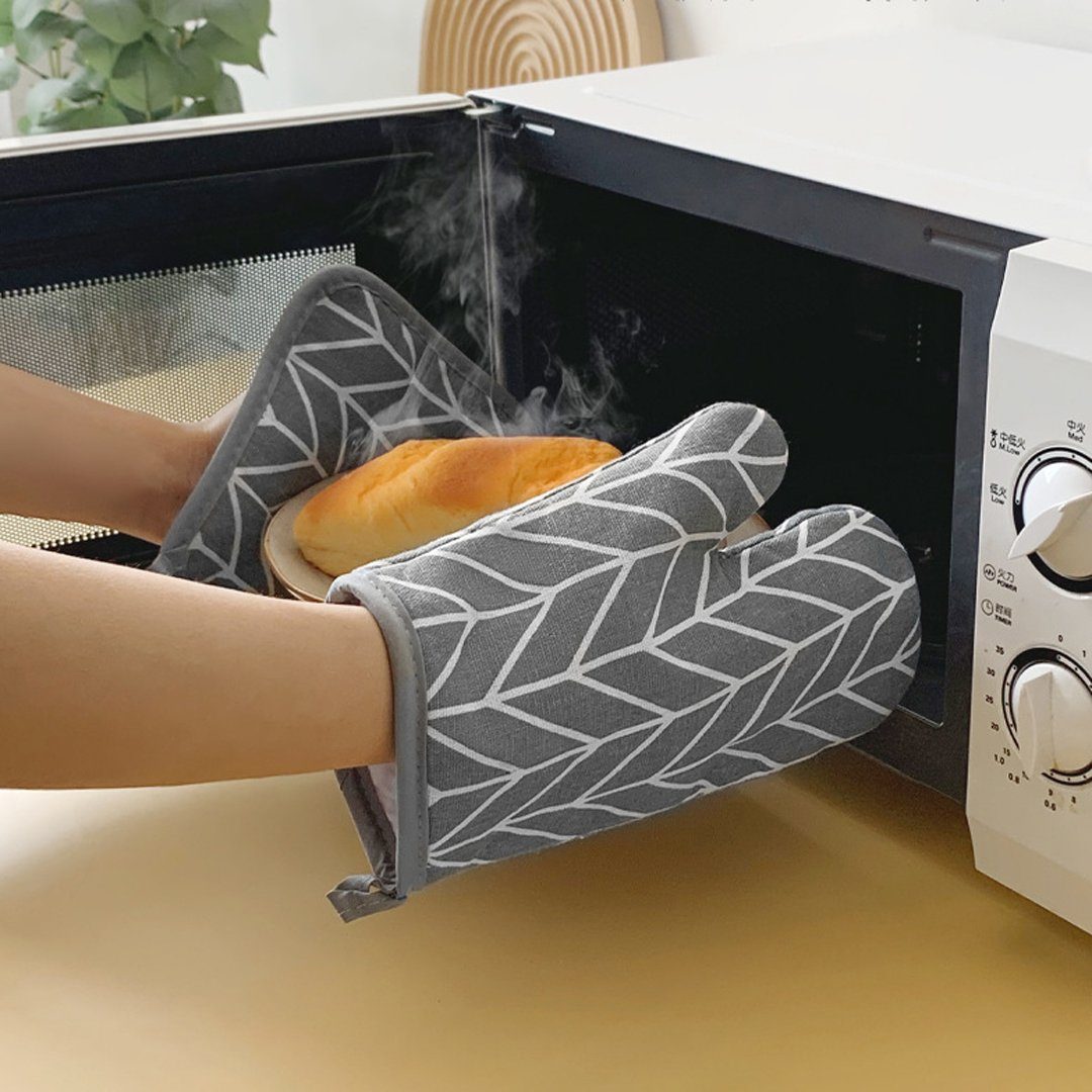 YANN Topfhandschuhe Ofenhandschuhe und isolierende Unterlagen für das Grillen, (Backen und Grillen (4-teiliges Set), rutschfeste Kochhandschuhe für das Kochen