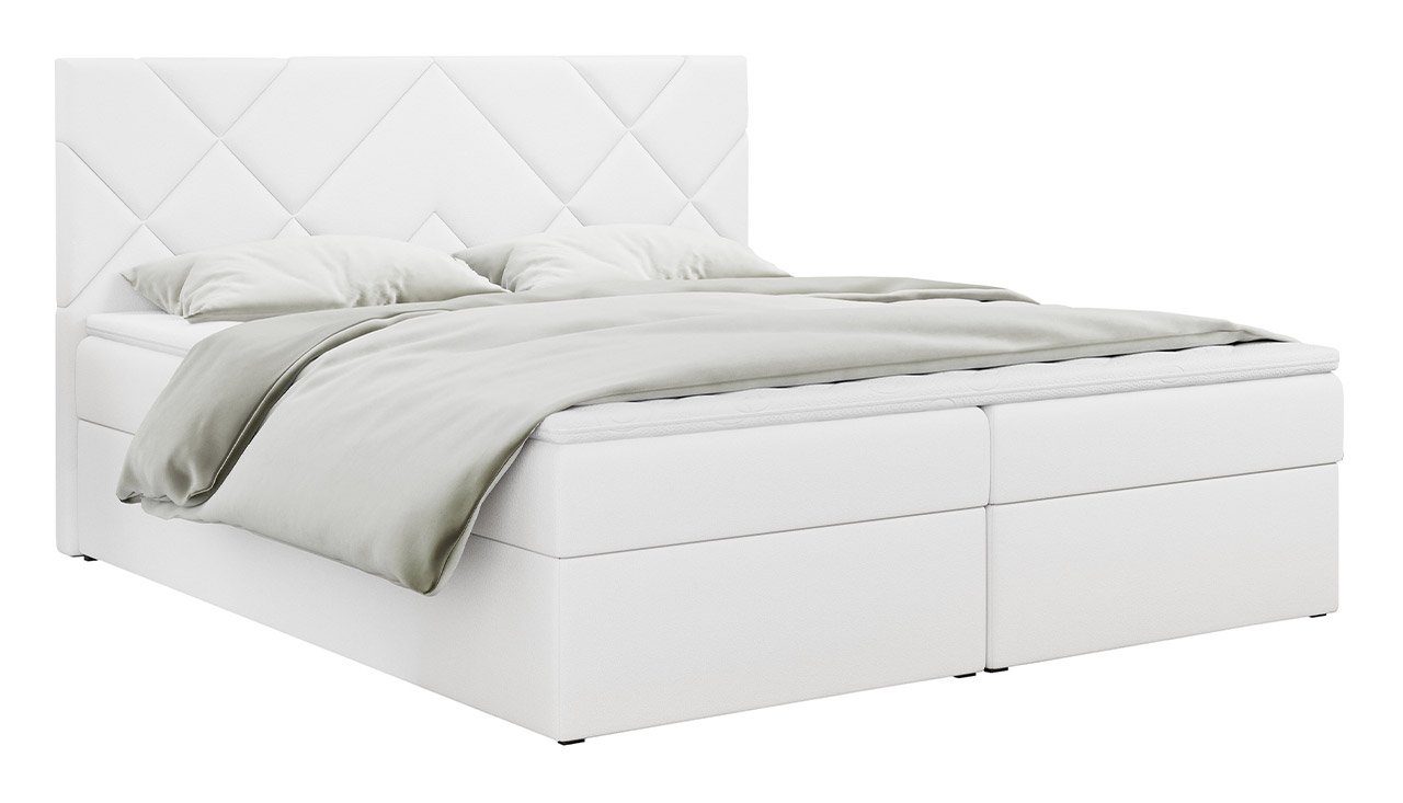 MKS MÖBEL Boxspringbett STELLE 3, Doppelbett mit Bettkasten für Schlafzimmer, mit Multipocket-Matratze