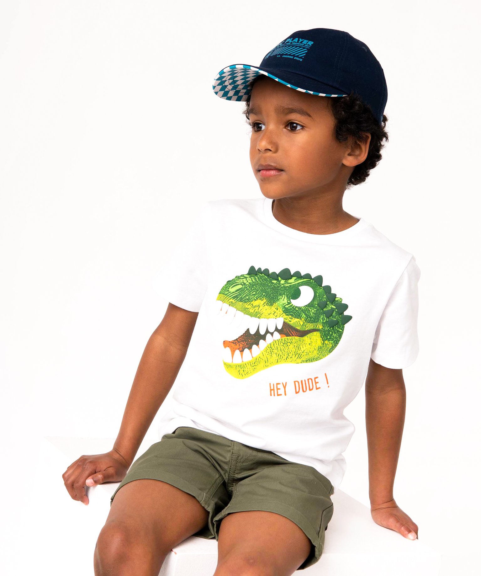 Tee-shirt Garçon à manches courtes avec motif sur le buste blanc | GEMO
