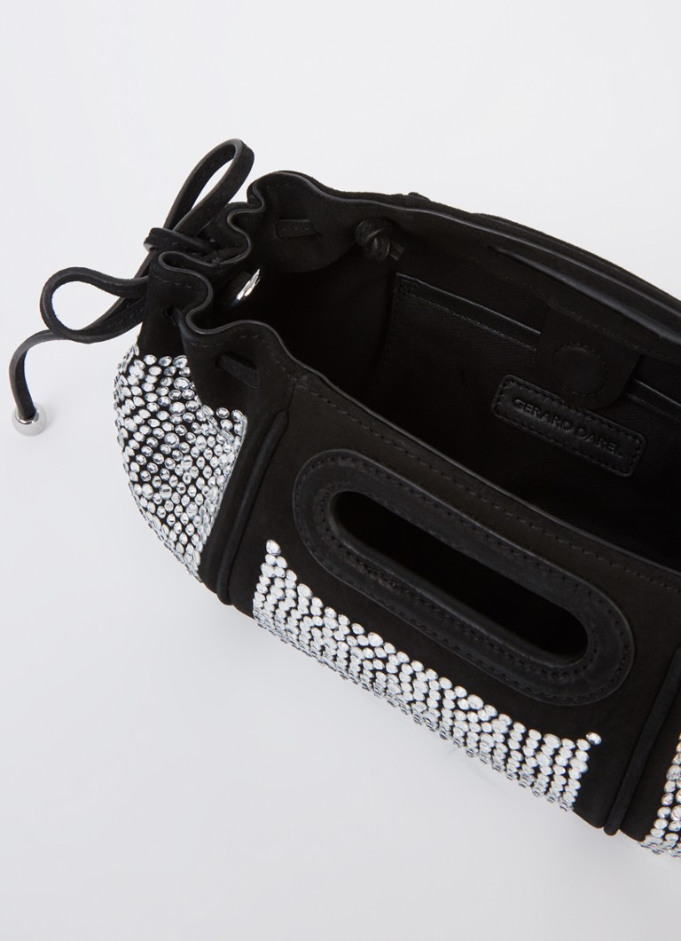 Gerard Darel Micro Dany goatskin handbag with rhinestones