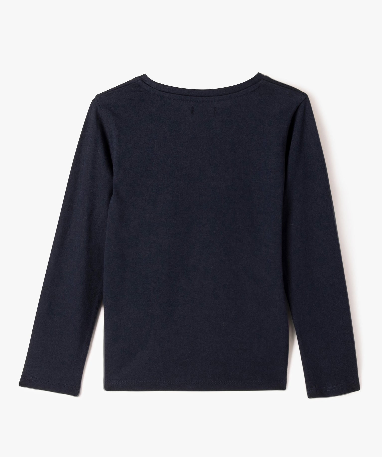 Tee-shirt à manches longues avec inscription fille marine | GEMO