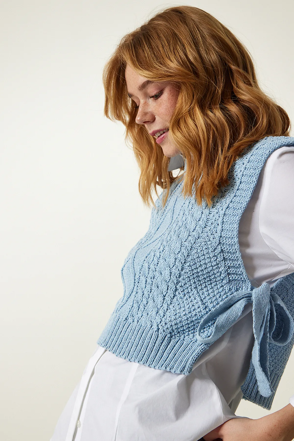 Happiness İstanbul  Strickweste - Blau - Regular Fit