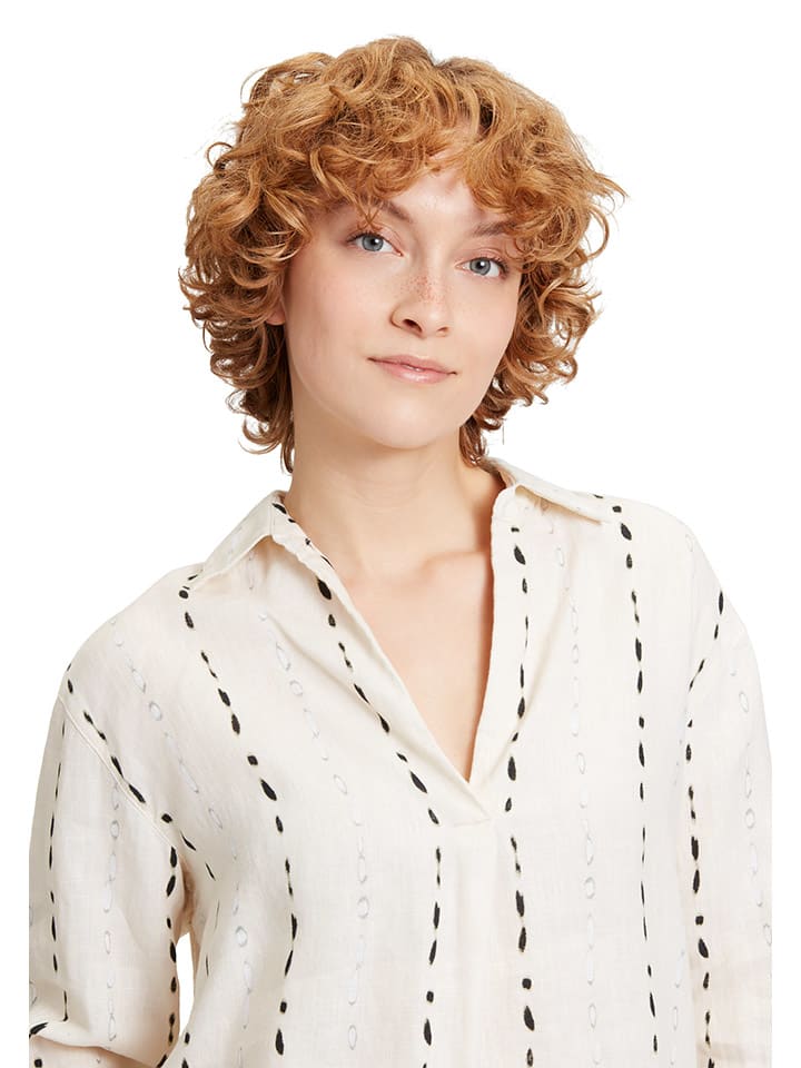 CARTOON Leinen-Bluse in Creme/ Schwarz günstig kaufen