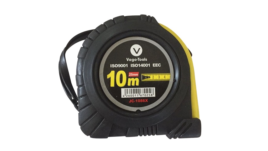 Vago-Tools Maßband 10m Metermaß mit Rücklauf 1x