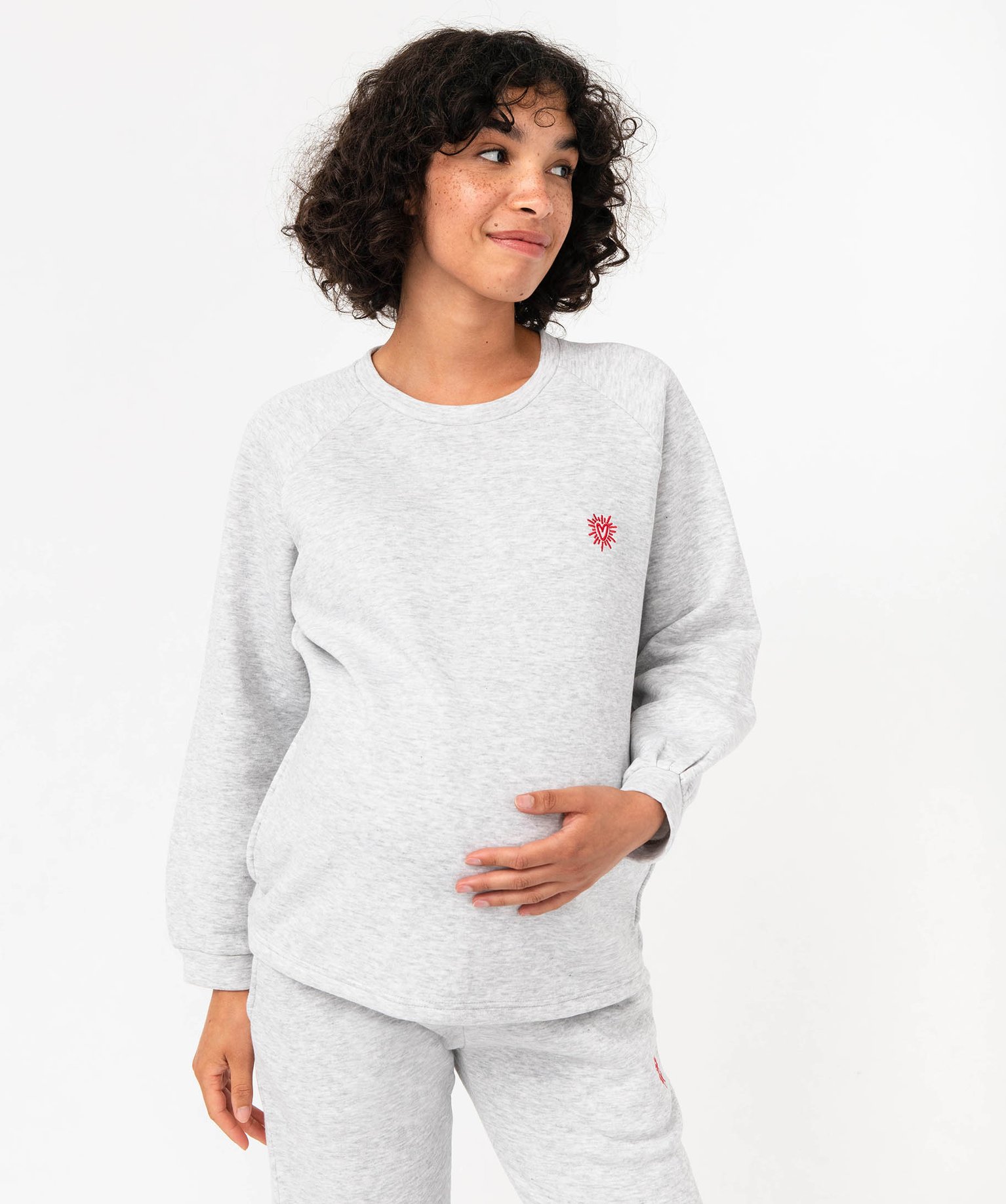 Sweat femme spécial maternité gris | GEMO