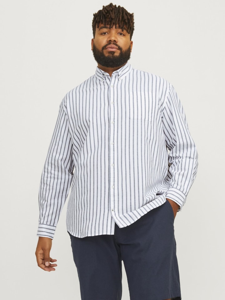 JACK & JONES PLUS Freizeithemd in Ensign Blue günstig kaufen