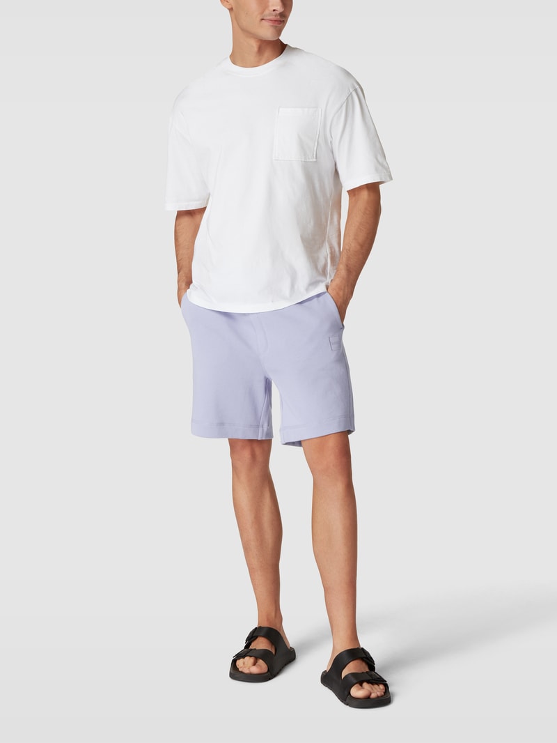 Sweatshorts mit Logo-Stitching Modell 'SEWALK' in flieder meliert