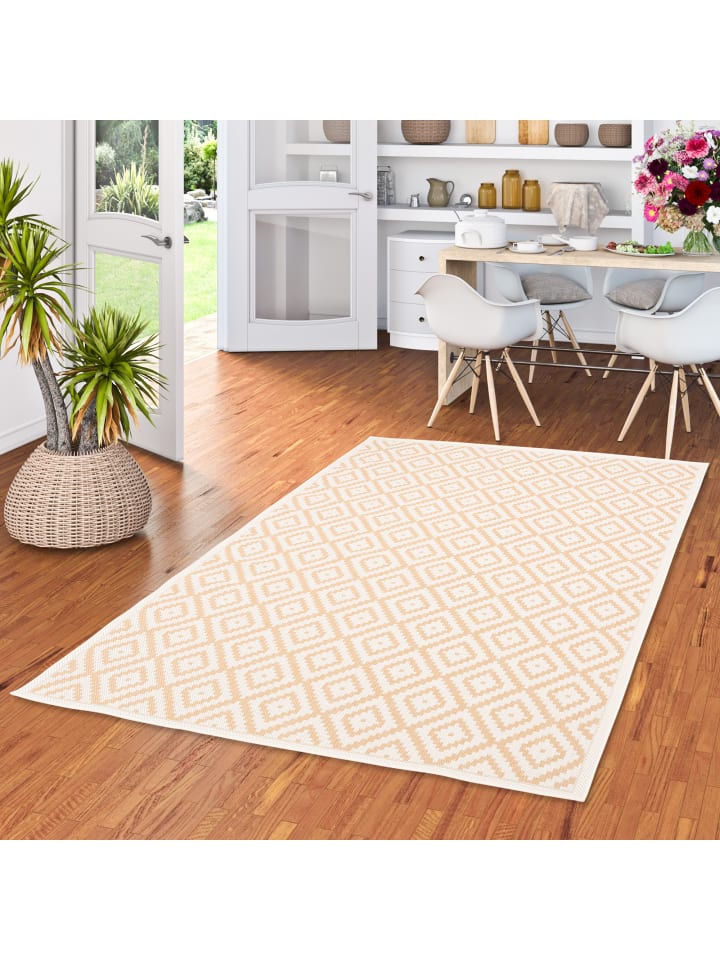 Pergamon In & Outdoor Teppich Valencia Fliesenoptik in Beige günstig kaufen