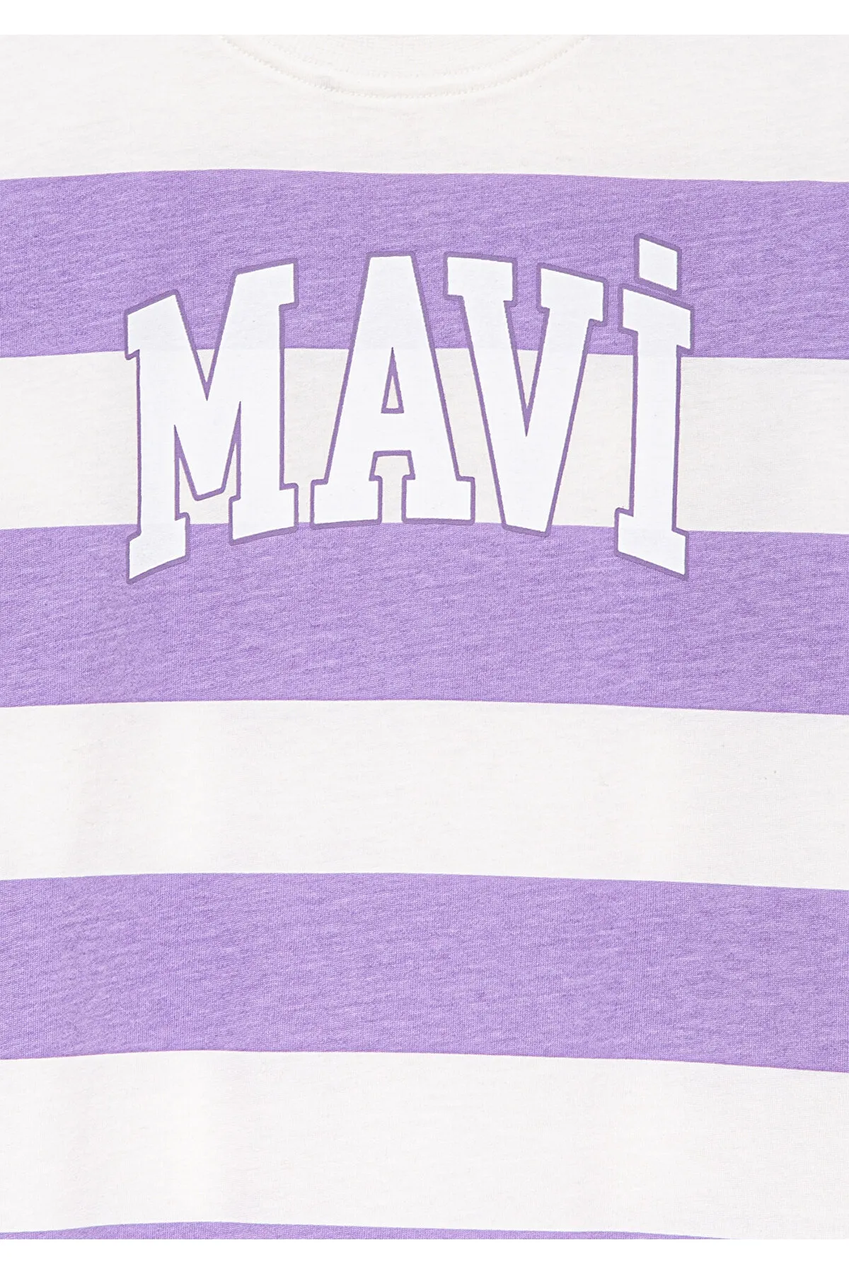 Mavi  Lila gestreiftes T-Shirt mit Logo-Aufdruck, Loose Fit / Loose Relaxed Fit7610191-70506