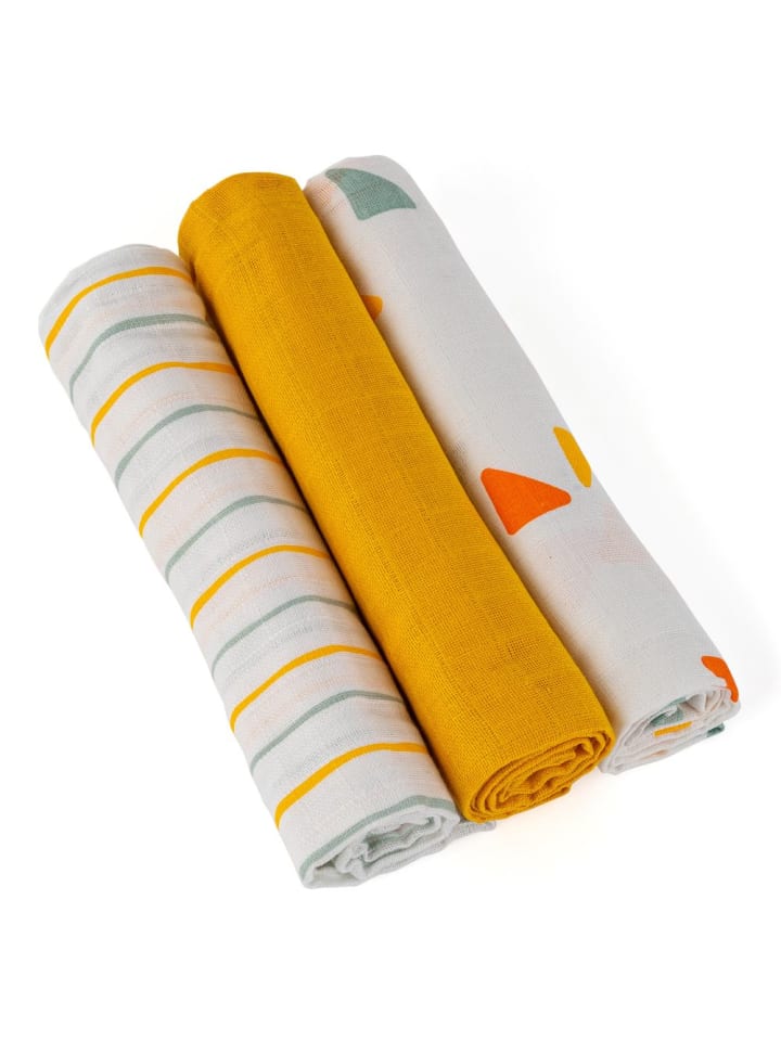 LaLoona Mullwindeln / Mulltücher / Spucktücher OEKO-TEX® 3er in gelb,weiss günstig kaufen onesize