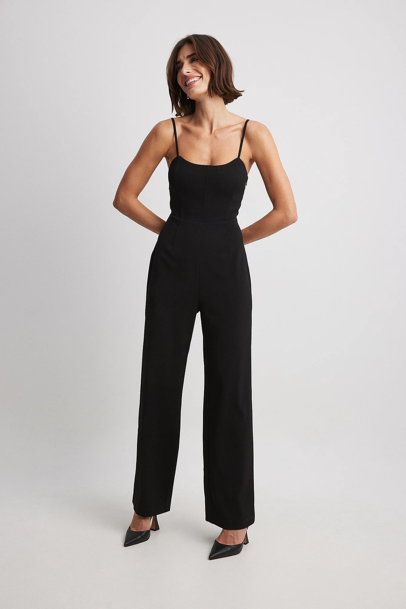 Bandeau-Jumpsuit mit Korsett