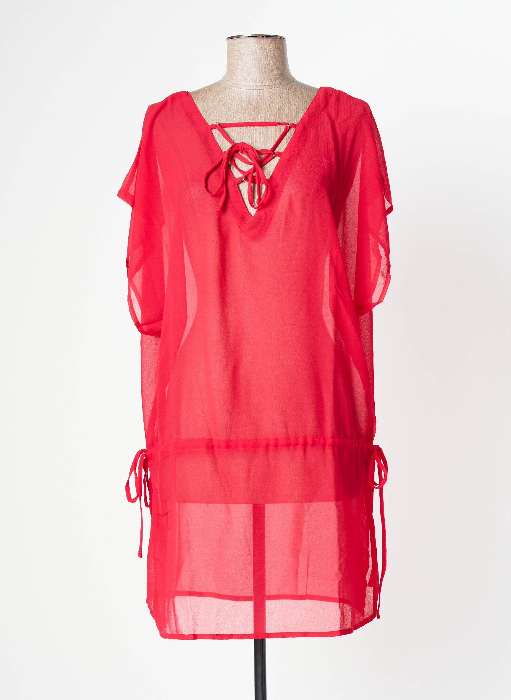 Darjeeling Tuniquemanchecourte Femme couleur rouge
