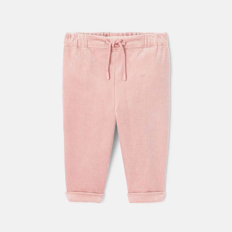 Pantalon en velours côtelé rose mixte Absorba