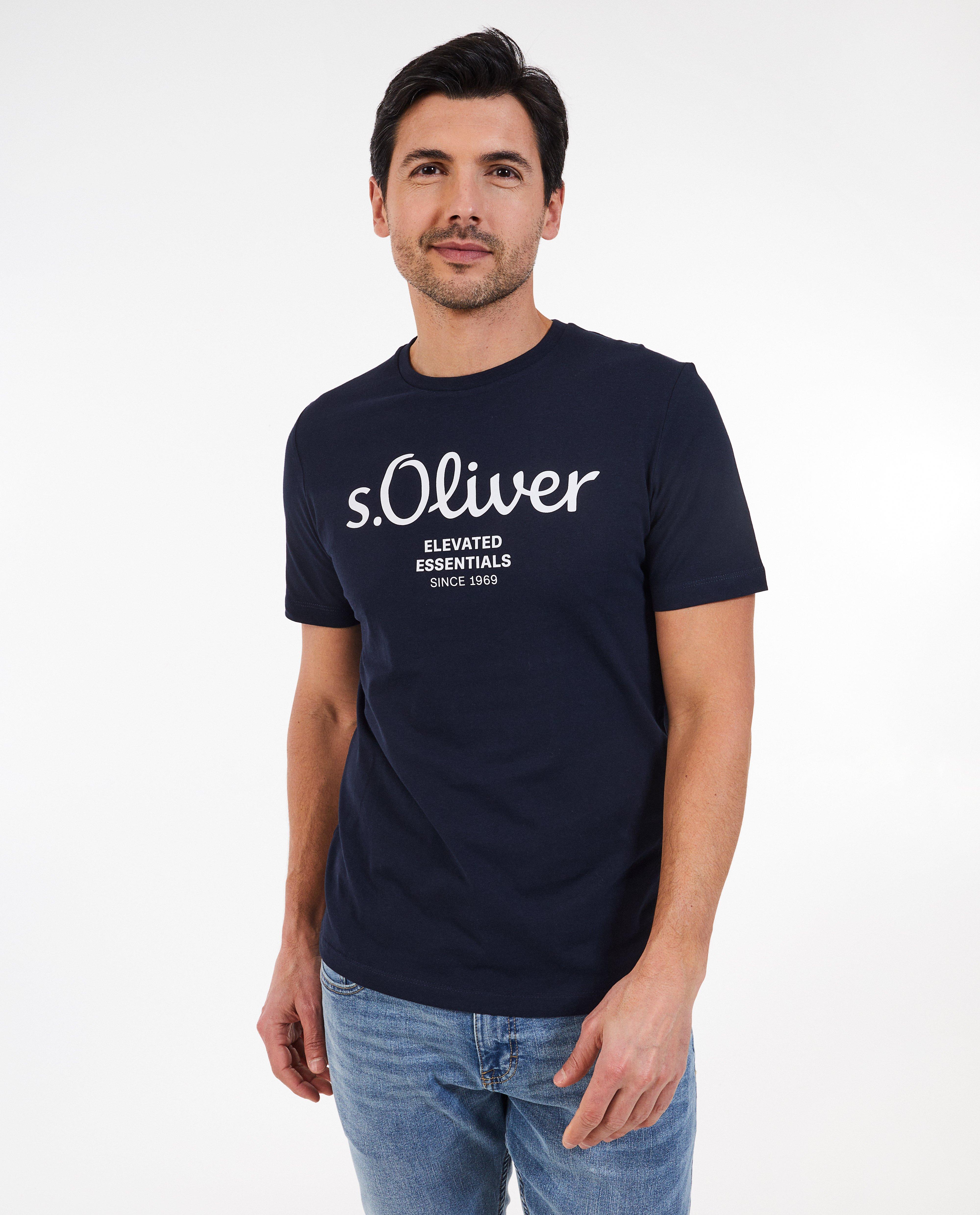 S. Oliver póló sötétkék felirattal