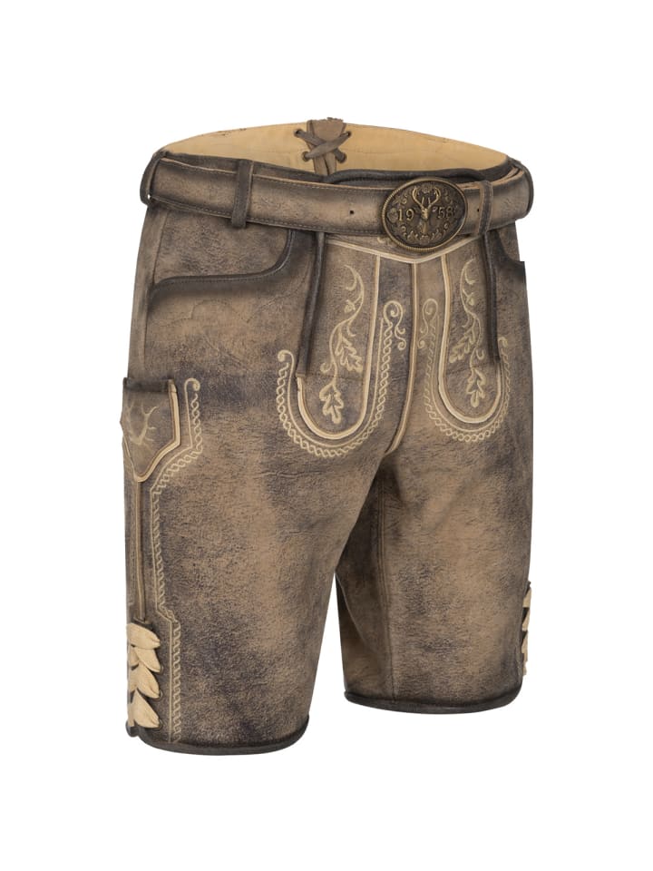 KRÜGER Lederhose Magnus in braun günstig kaufen