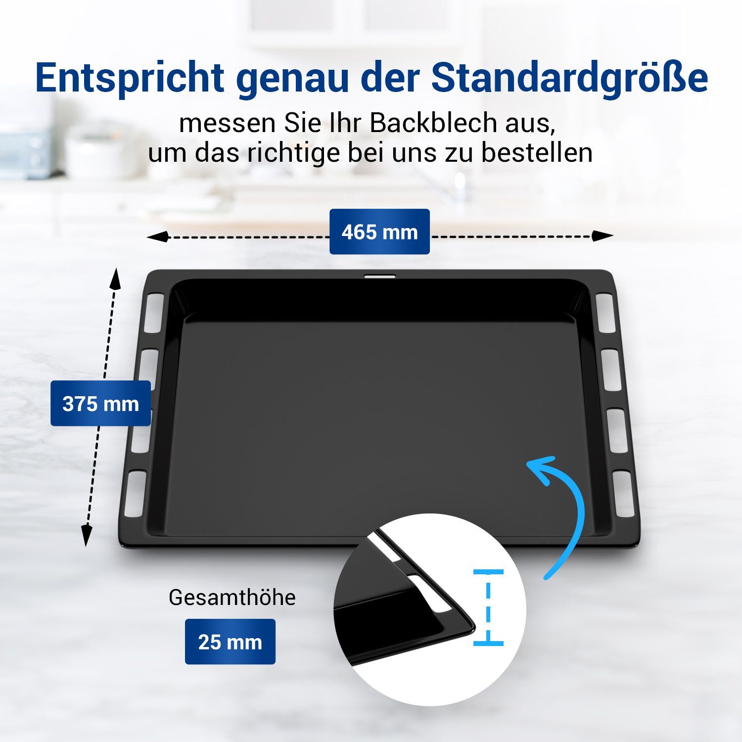 BOSCH Backblech Kuchenblech 00742635 742635, emailliert, 465x375x25mm für Backofen Herd
