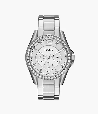 Fossil Damenuhr Riley Edelstahl Silber