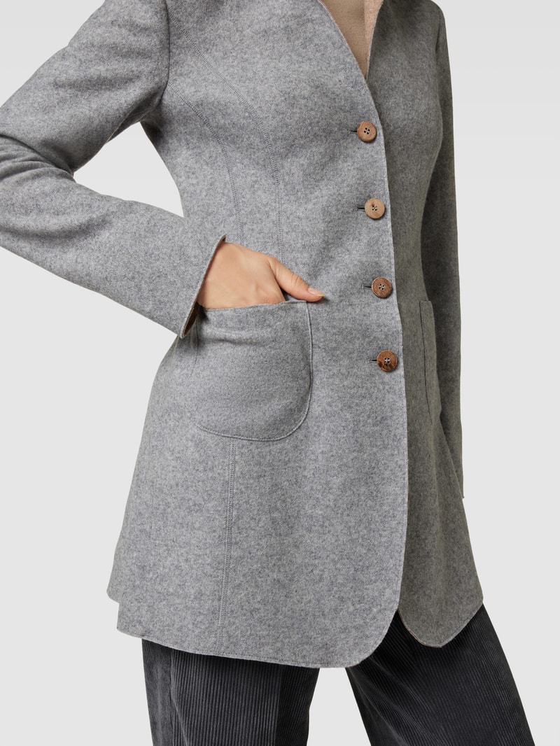 Blazer mit Stehkragen in silber