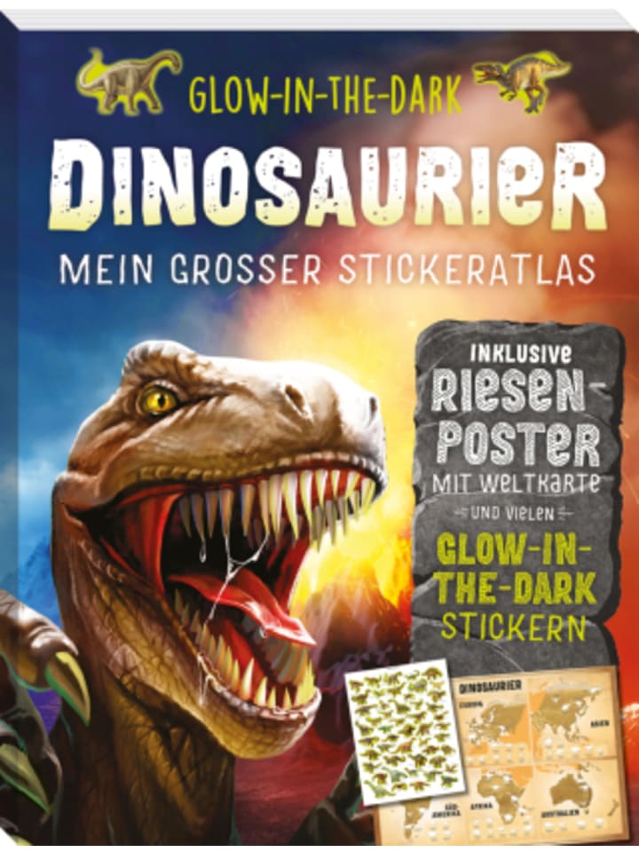 Panini Books Buch - Glow-in-the-Dark Dinosaurier: Mein großer Stickeratlas günstig kaufen onesize