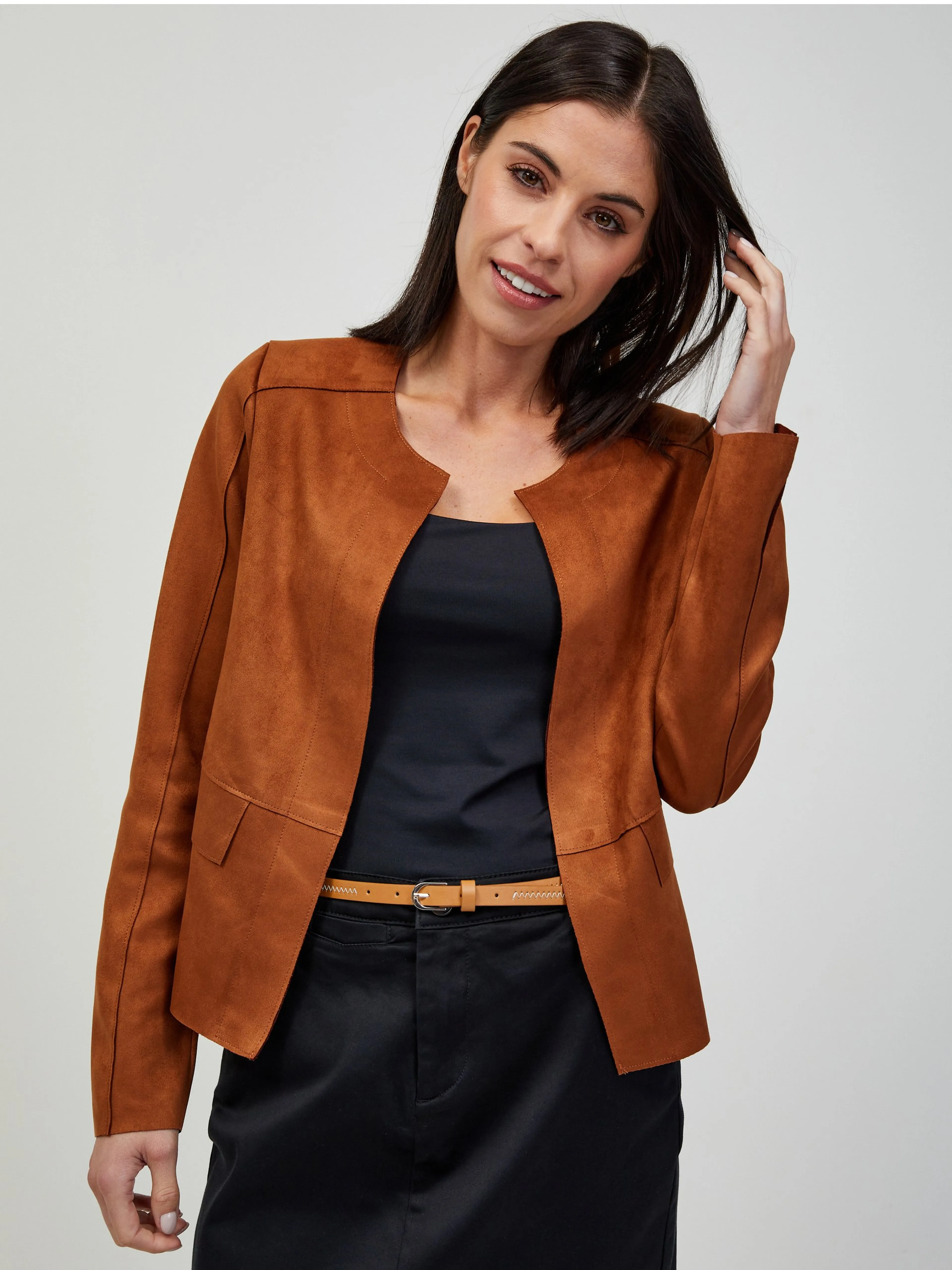 Braune Jacke aus Wildleder ORSAY