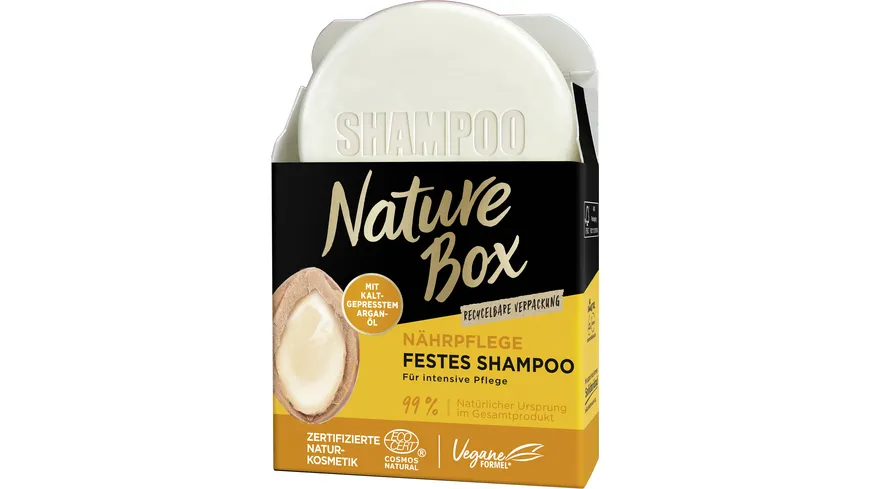 NATUREBOX Fest-Shampoo Nährpflege mit Argan-Öl 85 G 85 g