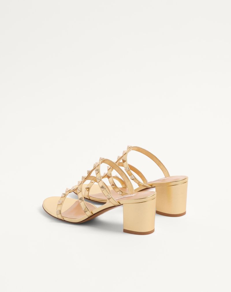 Slide Rockstud Sandal i lamineret nappa 60mm
