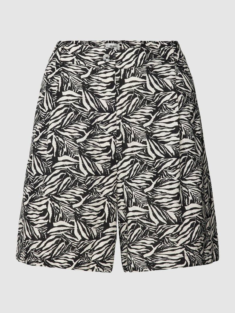 Shorts mit Allover-Muster Modell 'FRIGG' in schwarz