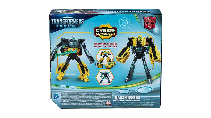 Hasbro - Transformers EarthSpark Cyber-Combiner Bumblebee und Mo Malto