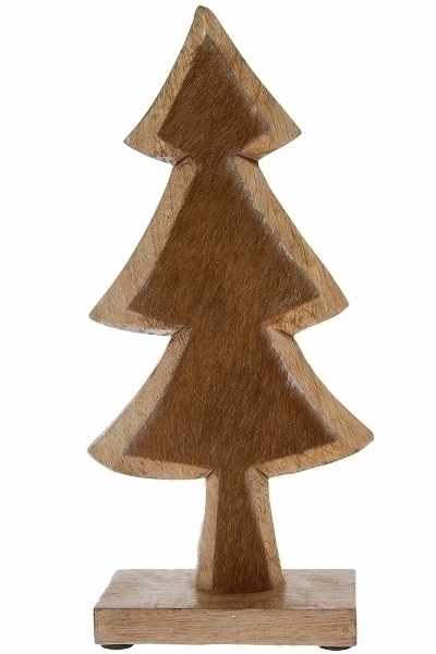 MyFlair Holztannenbaum m. Fell H 35 cm