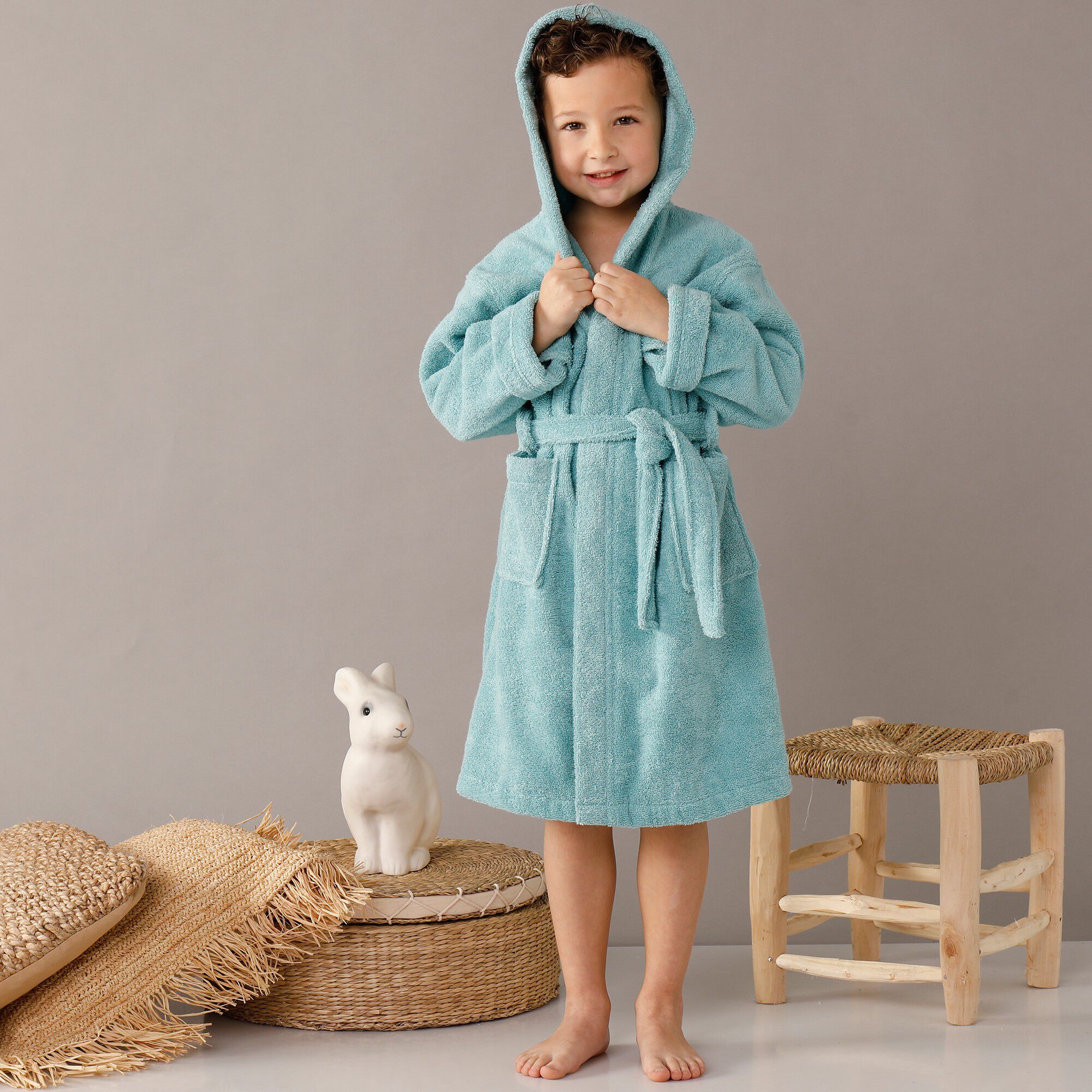 Peignoir enfant éponge bouclette à capuche