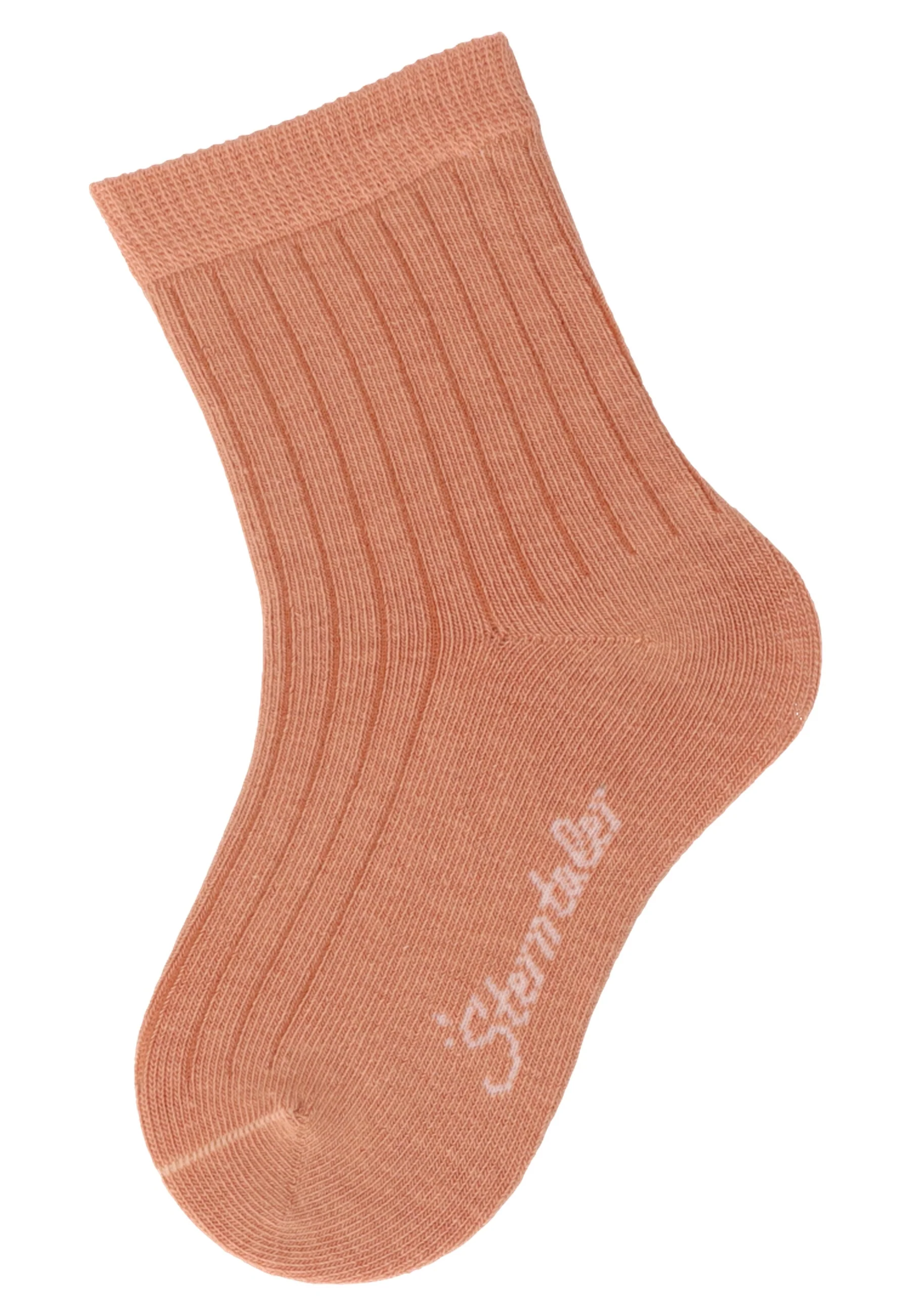 Socken im 4er Pack mit Rippenoptik in braun melange
