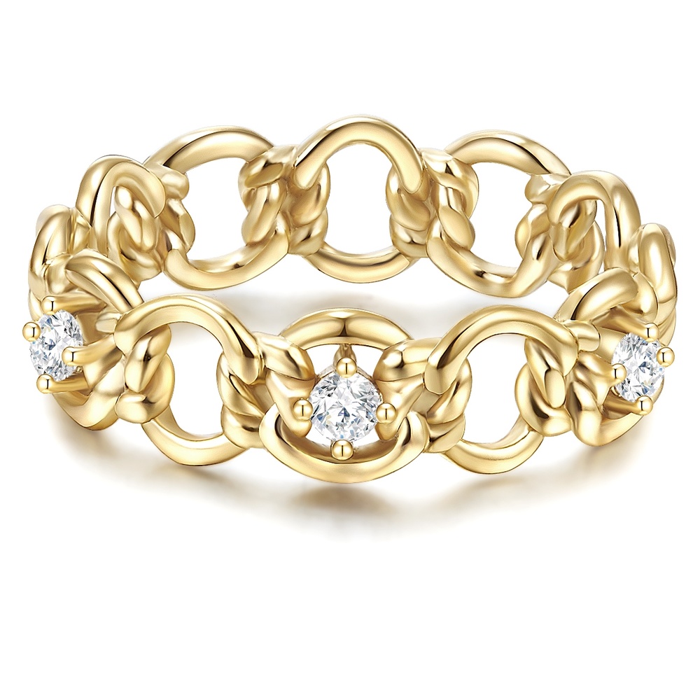 Glanzstücke München Bague en argent Argent sterling Oxyde de zirconium (CZ) en Or jaune Bague