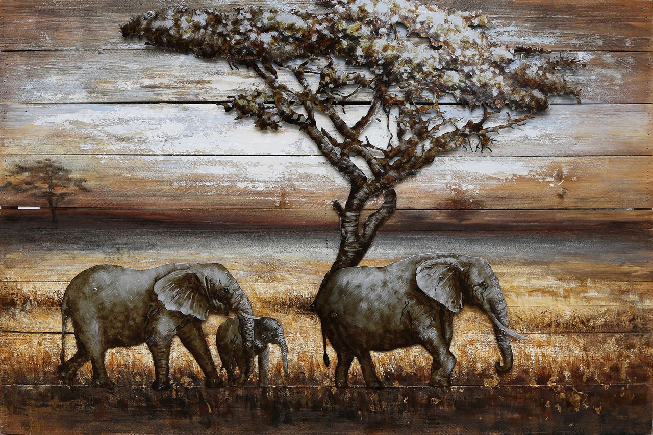 INTERIA Home&Living 3D Metallbild Elefanten