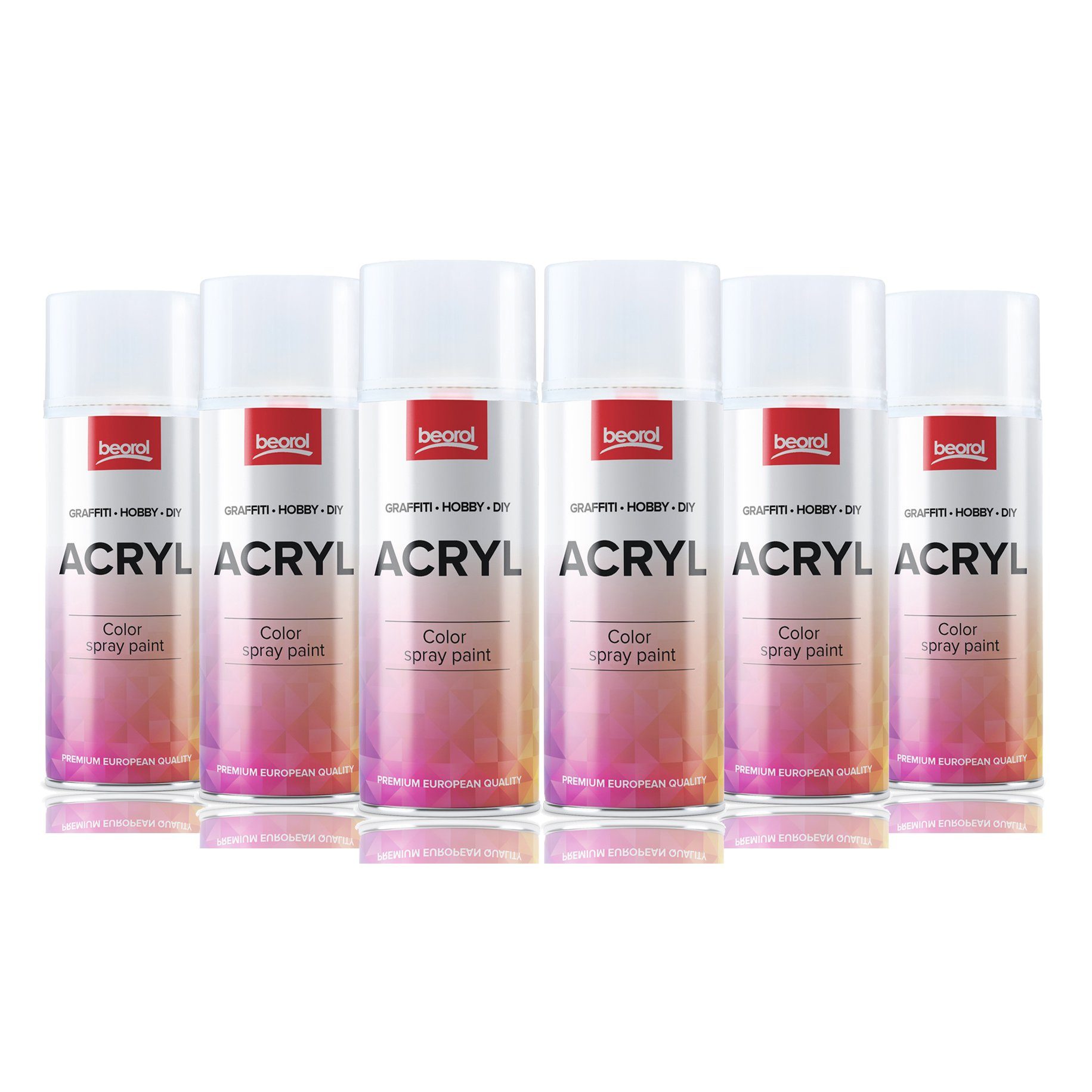 BigDean Sprühlack 6x Sprühfarbe Rot, glänzend - Sprühfarbe Spraydose Acryllack