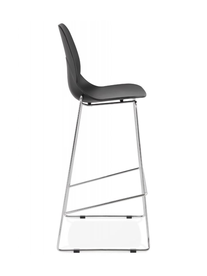 KADIMA DESIGN Barhocker mit Verchromtem Metallgestell und Kunststoffsitz in Schwarz-Silber günstig kaufen onesize