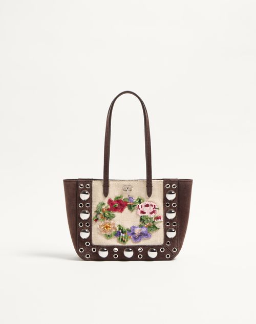 Valentino Garavani Nellcôte broderet mini indkøbstaske