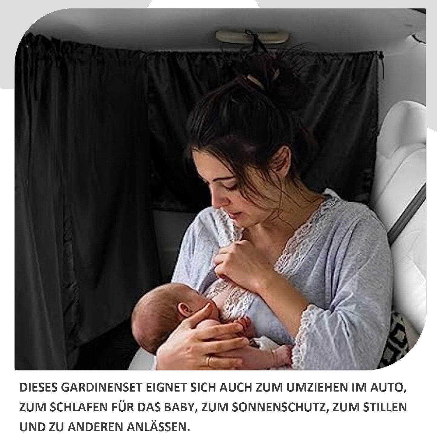 TOPMELON Autosonnenschutz Automotive Split Sunshade Vorhänge, Trennvorhänge