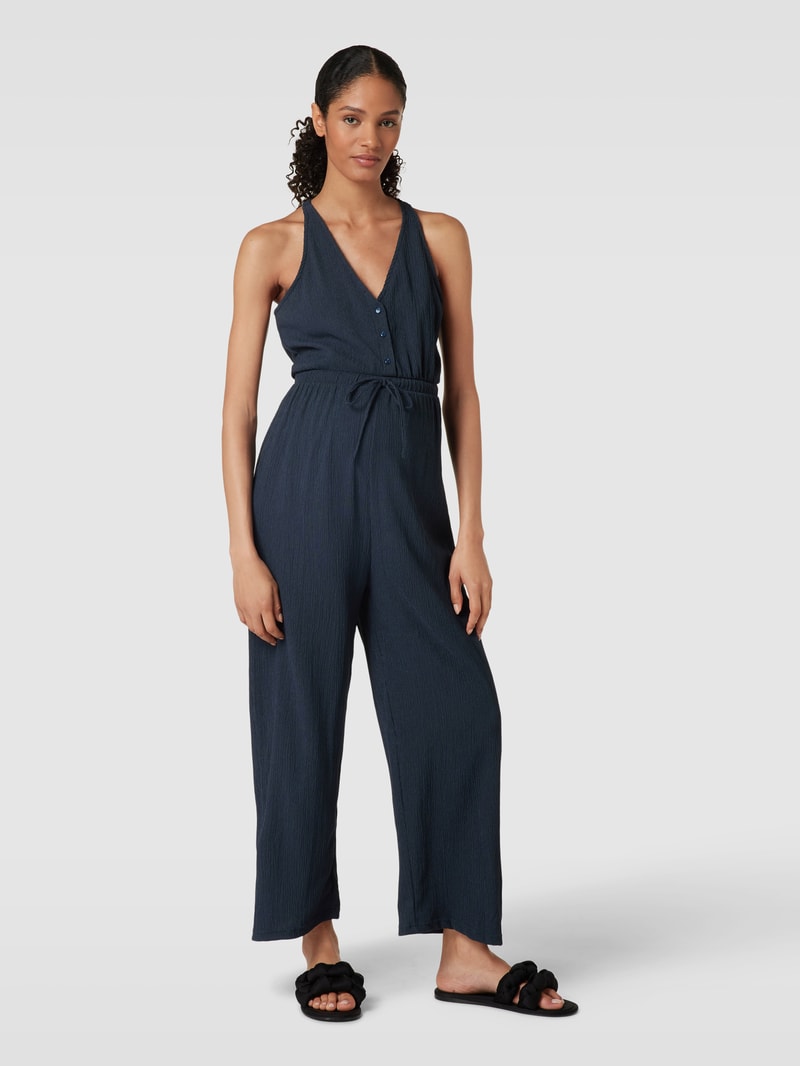Umstands-Jumpsuit mit Tunnelzug in dunkelblau